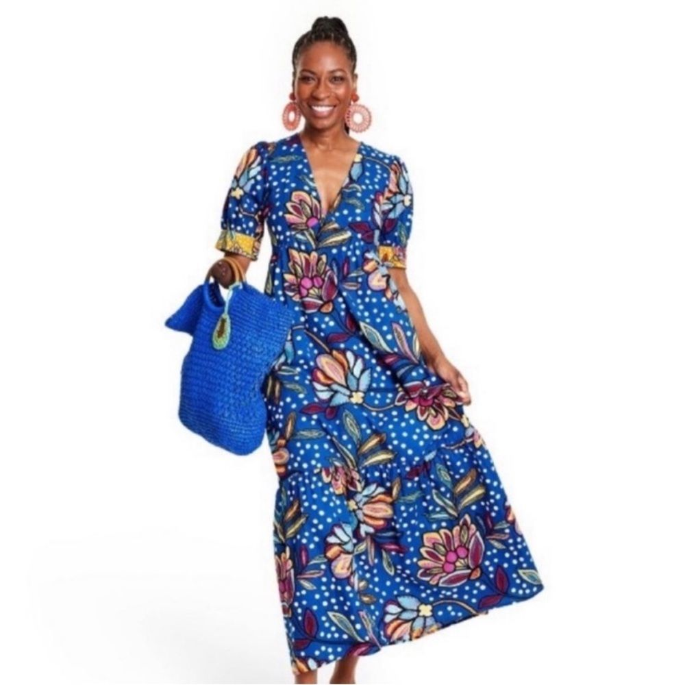 Tabitha Brown by Target blue floral maxi dress size small
